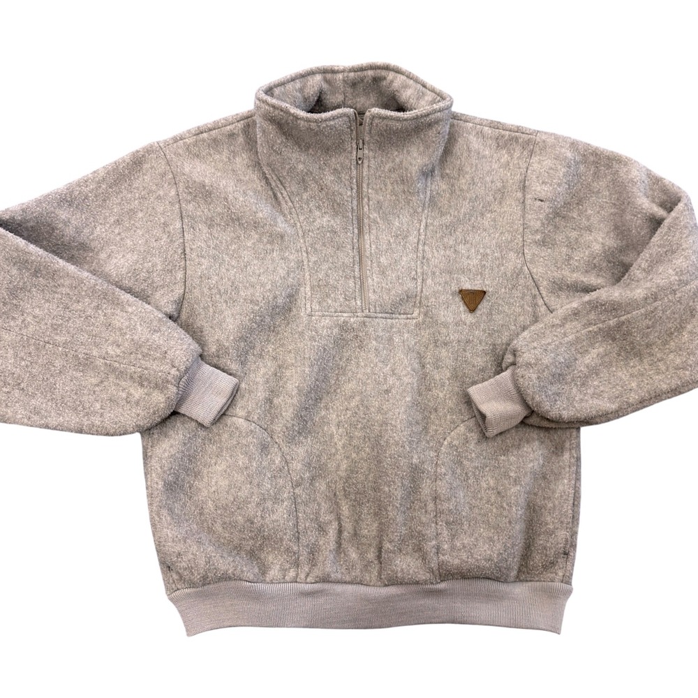 Vintage Unionbay Mens Gray Fleece Quarter Zip Pullover Sweater Size M 90's Retro